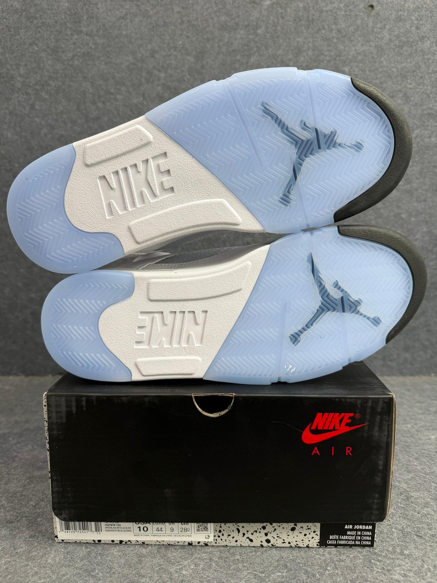 AJ 5 Metallic White
