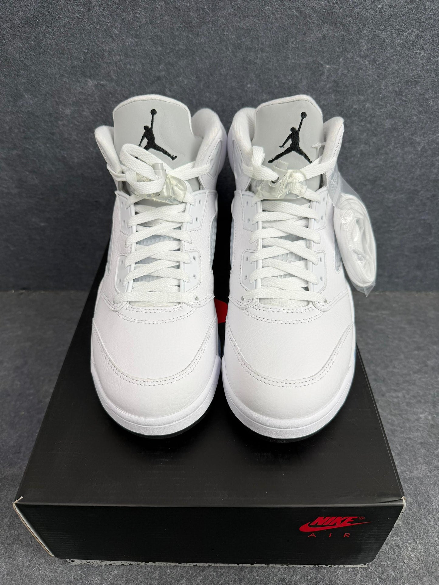 AJ 5 Metallic White