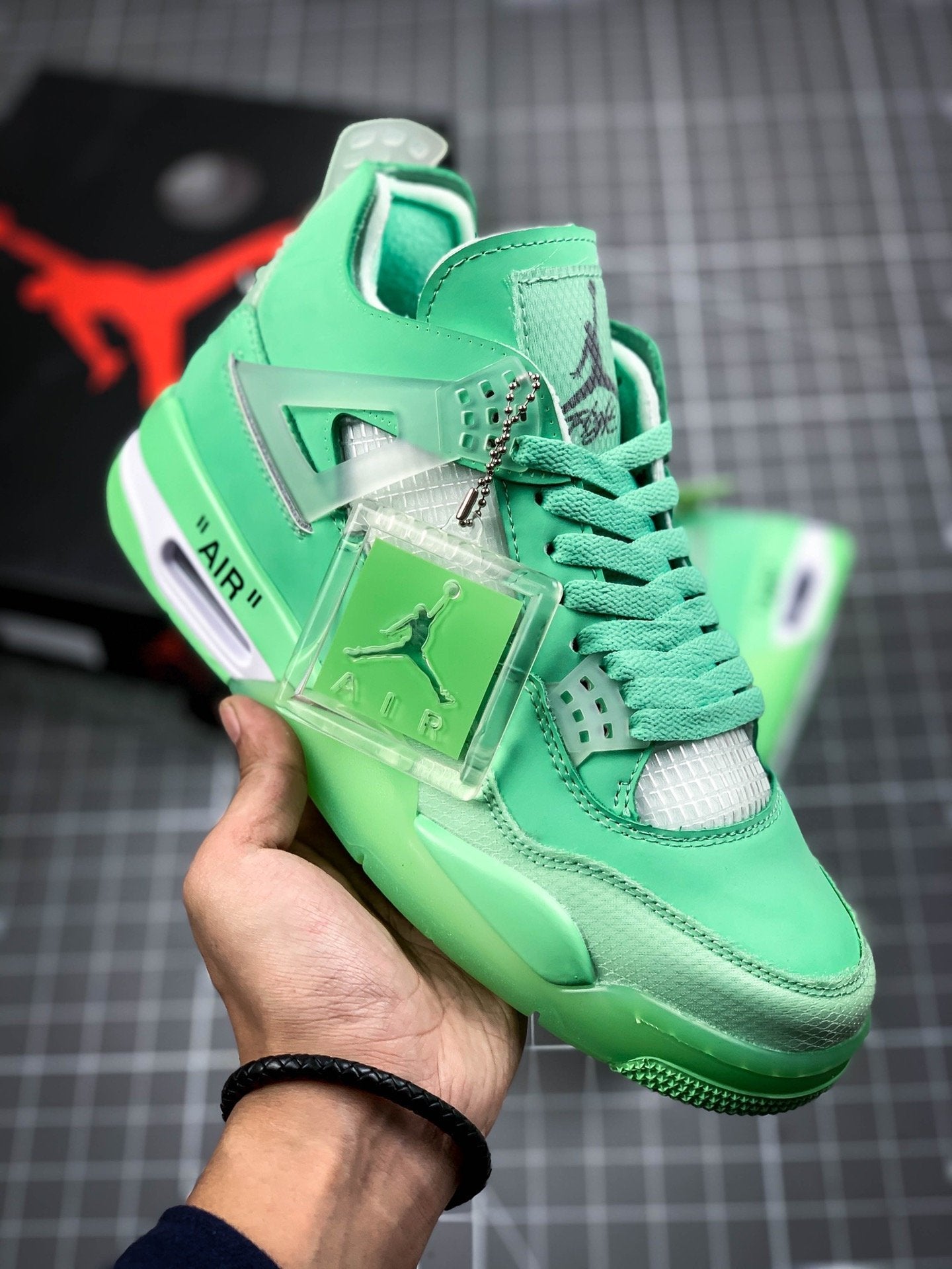 AJ 4 White Green Pine Off white